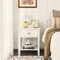 Costway End Table Nightstand Storage Display Drawer Shelf Beside Bedroom White\Black
